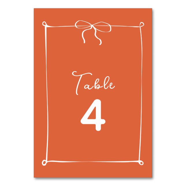 Tarjeta De Mesa Whimsical Italiano Sunset con Boda White Bow (Anverso)
