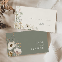 Tarjeta De Mesa Whimsical Wildflower Meadow | Boda de Marfil