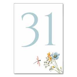 Tarjeta De Mesa Whimsical Wildflower Meadow Wedding