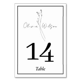 Tarjeta De Mesa White Elegant Minimalist Botanical Wedding