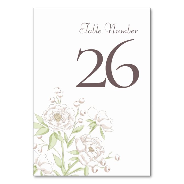 Tarjeta De Mesa White Rose Classic Wedding (Anverso)