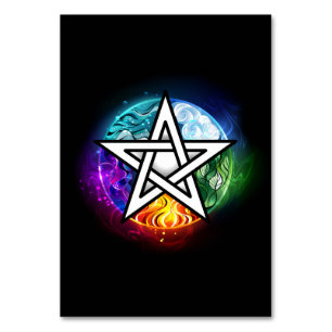 Tarjeta De Mesa Wiccan pentagram