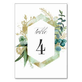 Tarjeta De Mesa Wild Meadow | Boda Botánico Verde