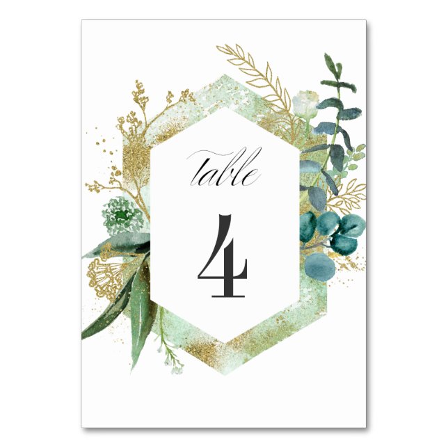 Tarjeta De Mesa Wild Meadow | Boda Botánico Verde (Reverso)