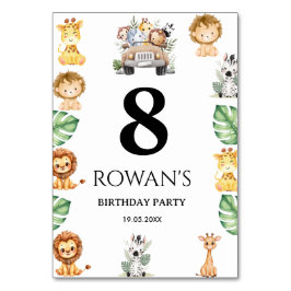 Tarjeta De Mesa Wild One Jungle Safari Birthday for Boys
