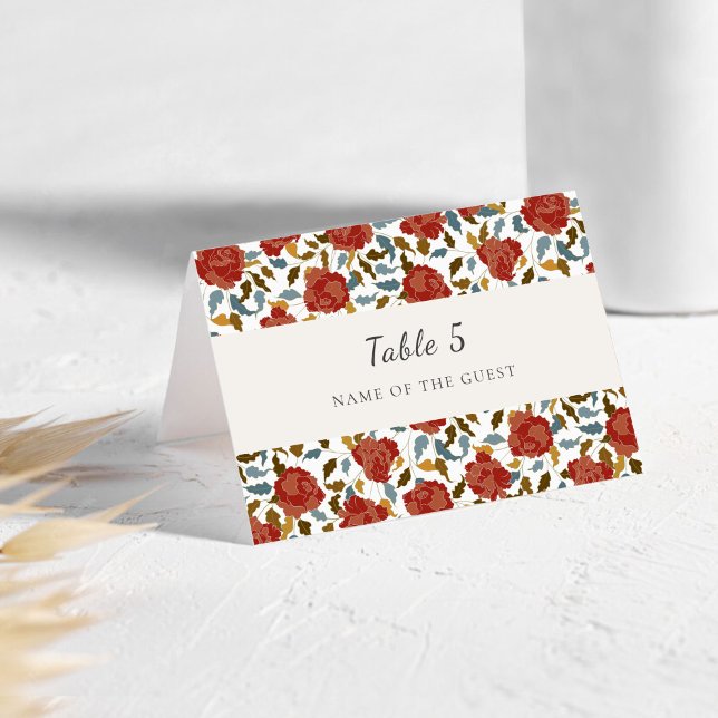 Tarjeta De Mesa Wild Rose Floral Petals Garden Wedding Place Card (Subido por el creador)