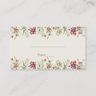 Tarjeta De Mesa Wildflower Meadow Boda Place Card - Ecru