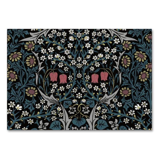 Tarjeta De Mesa William Morris Blackthorn Floral Art Nouveau (Anverso)