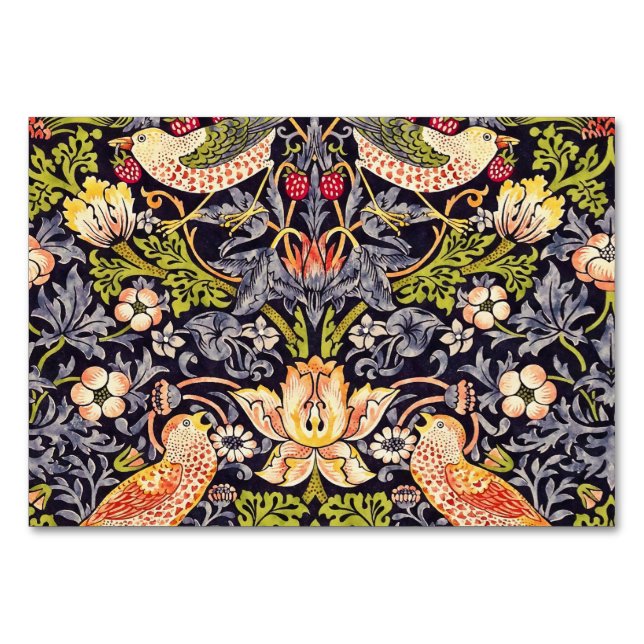 Tarjeta De Mesa William Morris Strawberry Thief Floral Art Nouveau (Anverso)