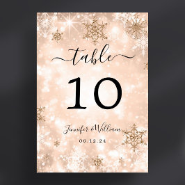 Tarjeta De Mesa Winder Wonder Boda de vacaciones de Navidad Rosa G