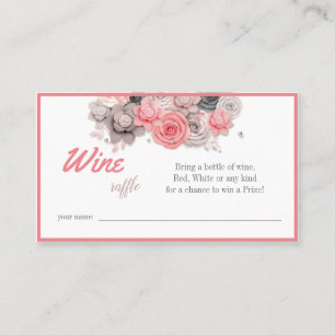 Tarjeta De Mesa Wine Raffle Boda Bridal Shower Card