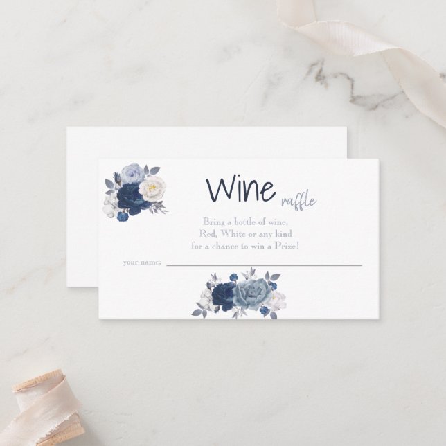 Tarjeta De Mesa Wine Raffle Boda Bridal Shower Card (Anverso/Reverso In Situ)