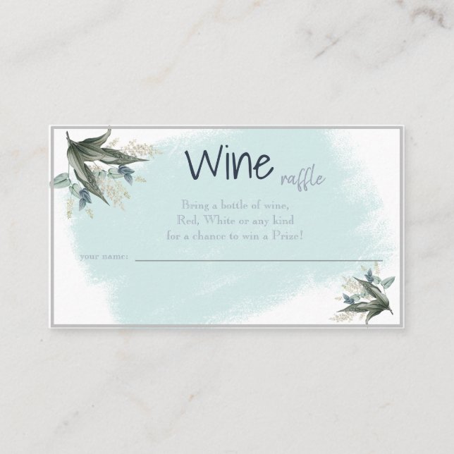 Tarjeta De Mesa Wine Raffle Boda Bridal Shower Card (Anverso)
