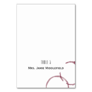 Tarjeta De Mesa Wine Stains Winery Vineyard Escort Place Cards