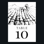 Tarjeta De Mesa Winery Vineyard Boda<br><div class="desc">Sencilla carta de la mesa de recepción de bodas de viñedos de bodega moderna y terrenal.</div>