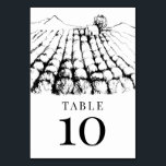 Tarjeta De Mesa Winery Vineyard Boda<br><div class="desc">Sencilla carta de la mesa de recepción de bodas de viñedos de bodega moderna y terrenal.</div>