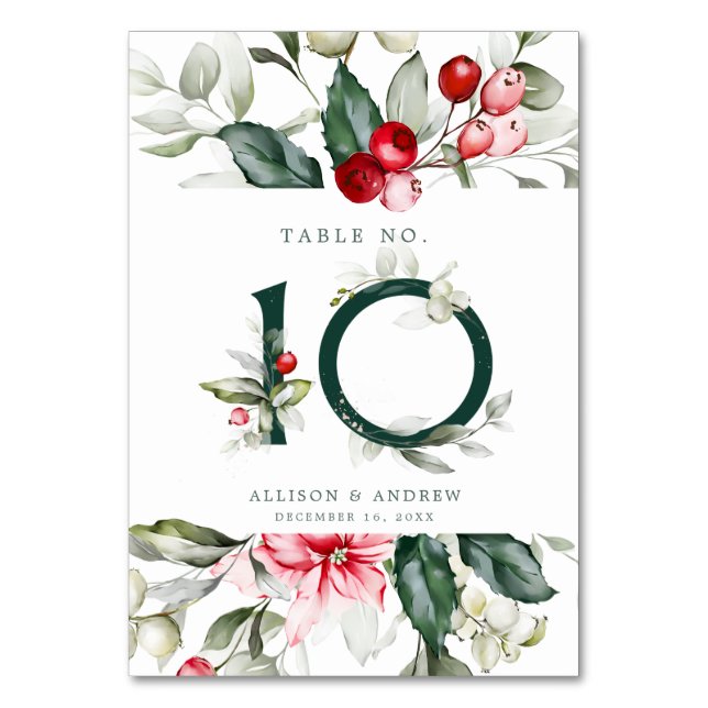 Tarjeta De Mesa Winter Berry | Número de cuadro 10 (Anverso)
