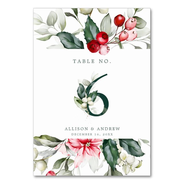 Tarjeta De Mesa Winter Berry | Número de cuadro 6 (Reverso)