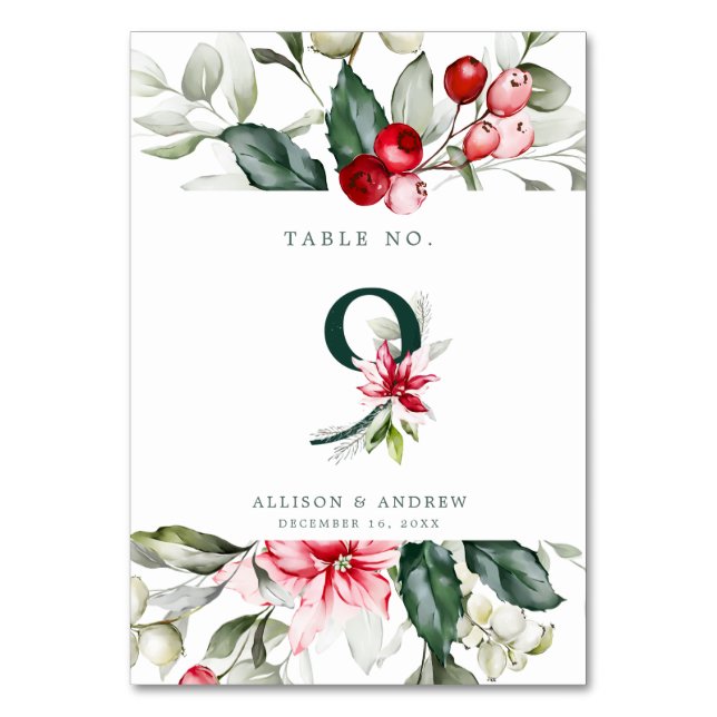 Tarjeta De Mesa Winter Berry | Número de cuadro 9 (Reverso)