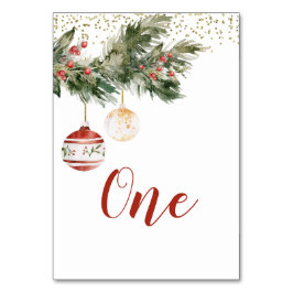 Tarjeta De Mesa Winter Deck the Halls Bridal Shower Table Number