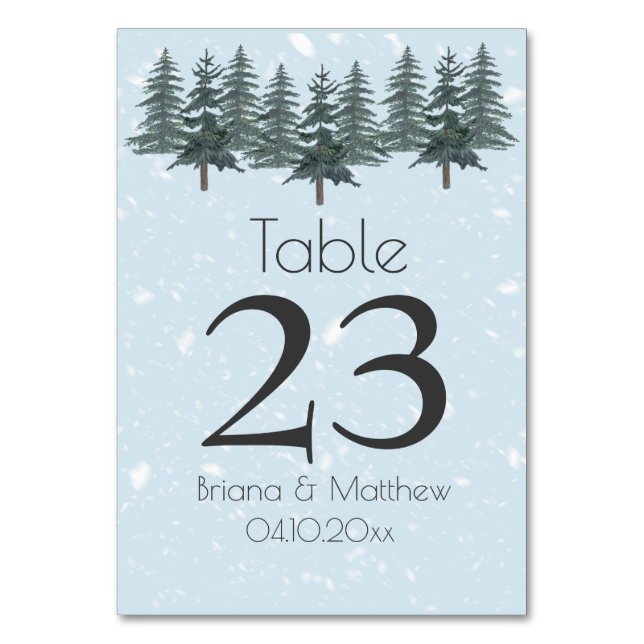 Tarjeta De Mesa Winter Evergreen Winter Pine Tree (Anverso)