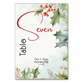 Tarjeta De Mesa Winter Holly y Berries