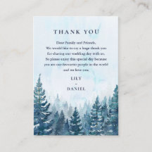 Winter Watercolor Pine Forest Boda Gracias