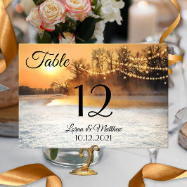 Tarjeta De Mesa Winter Wonderland String Lights Table Number Card