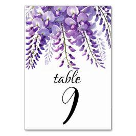 Tarjeta De Mesa Wisteria Floral Purple Elegant Flowers Boda