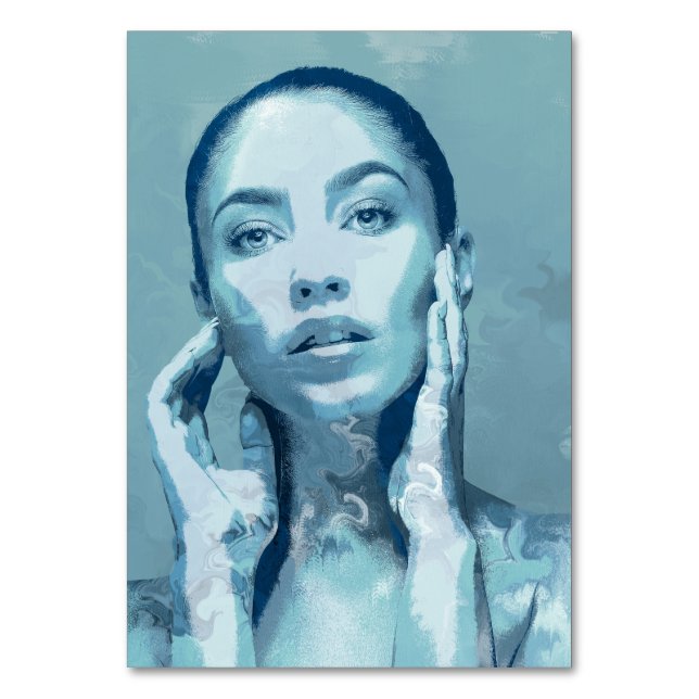 Tarjeta De Mesa "Woman in Blue" (Anverso)