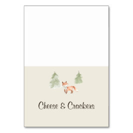 Tarjeta De Mesa Woodland Fox Baby Shower Buffet Food Labs