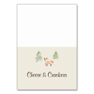 Tarjeta De Mesa Woodland Fox Baby Shower Buffet Food Labs