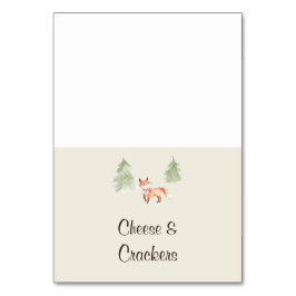 Tarjeta De Mesa Woodland Fox Chica Baby Shower Buffet Food Labs