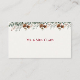 Tarjeta De Mesa Woodland Pine & Cranberry 