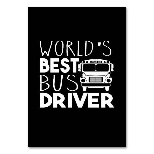 Tarjeta De Mesa World's Best Bus Driver (Anverso)