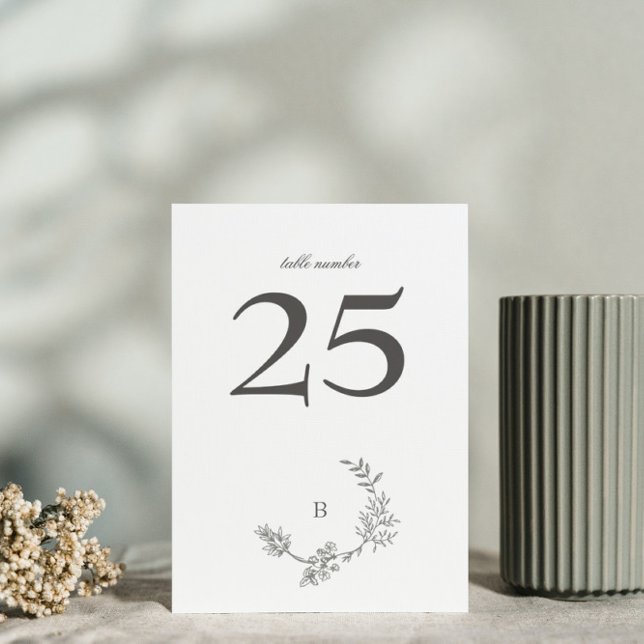 Tarjeta De Mesa Wreath Monograma Mínimo de Vela Floral Tradicional (Subido por el creador)