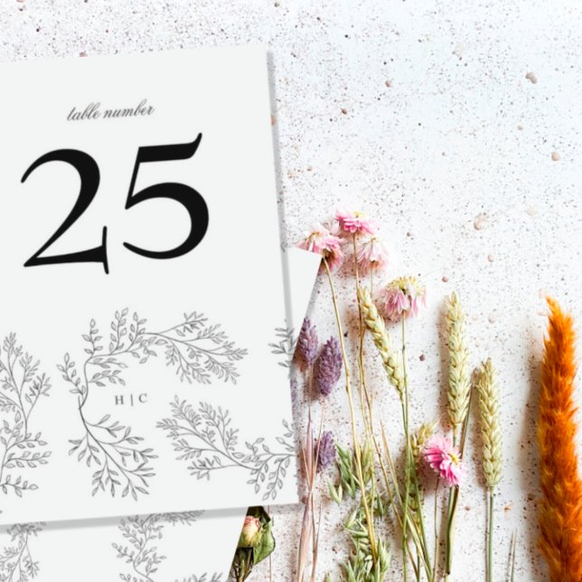 Tarjeta De Mesa Wreath Monograma Mínimo de Vela Floral Tradicional (Subido por el creador)
