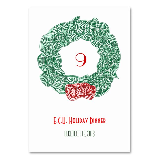 Tarjeta De Mesa Wreath navidades (Anverso)