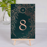 Tarjeta De Mesa Wreath Rosa editable oro Personalizado esmeralda<br><div class="desc">Esto es parte de una colección - si necesita ayuda o más si por favor contacta conmigo *no Relieve metalizado real</div>