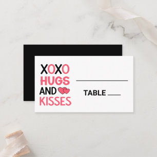 Tarjeta De Mesa XOXO abraza besos ducha de novia Boda negro