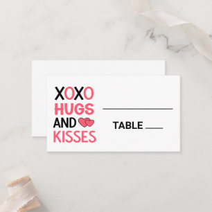 Tarjeta De Mesa XOXO HUGS KISSES Boda De Ducha Bridal
