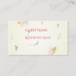 Tarjeta De Mesa Yellow and Pink Floral Wedding Place Card