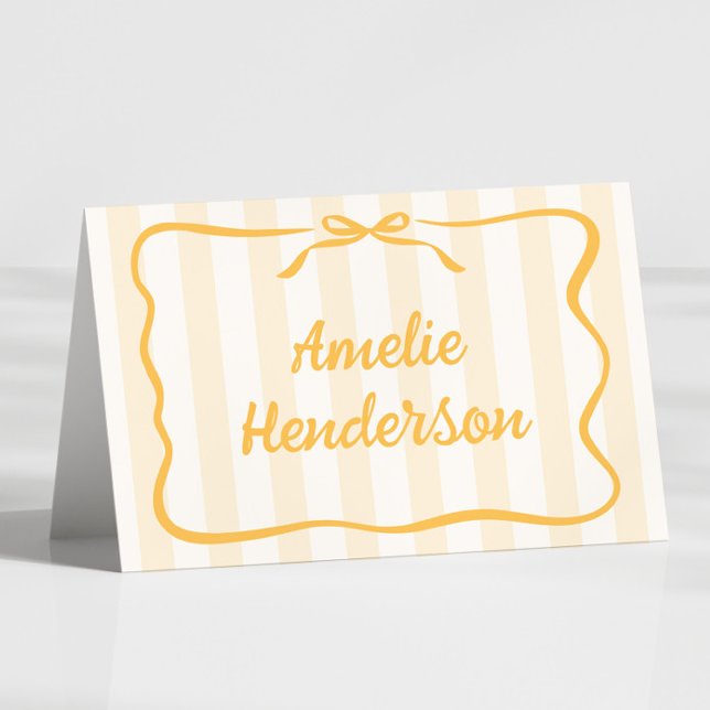 Tarjeta De Mesa Yellow Stripes Escort Name Cards (Subido por el creador)