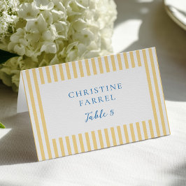 Tarjeta De Mesa Yellow Stripes Place Cards