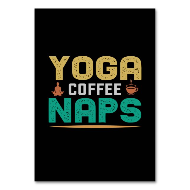 Tarjeta De Mesa Yoga Lover | Yoga Coffee Naps (Anverso)