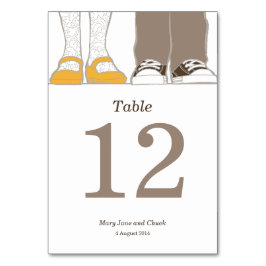 Tarjeta De Mesa Zapatos y zapatillas de mujer Boda ilustrado