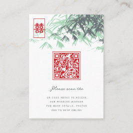 Tarjeta De Mesa Zen Bamboo deja doble felicidad a Boda chino