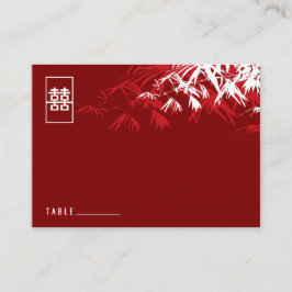 Tarjeta De Mesa Zen Bamboo deja doble felicidad a Boda chino