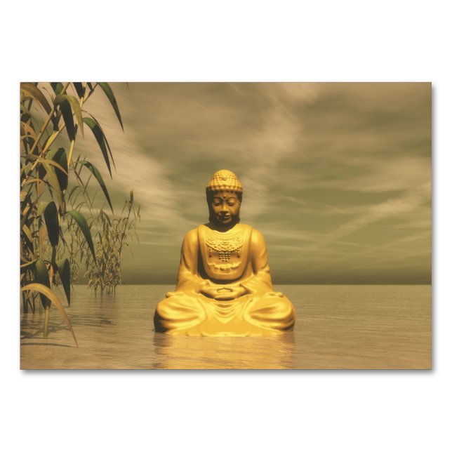Tarjeta De Mesa Zen buddha meditando (Anverso)