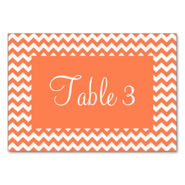 Tarjeta De Mesa Zigzag blanco y coral